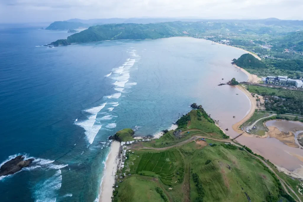 Kuta Mandalika beach in Lombok, one of the best alternative holiday destination than Bali. Home of Pertamina Mandalika International Street Circuit.